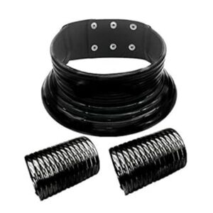 Bib Choker Necklace Black Jewelry Set Wide Cuff Bangle Bracelet African